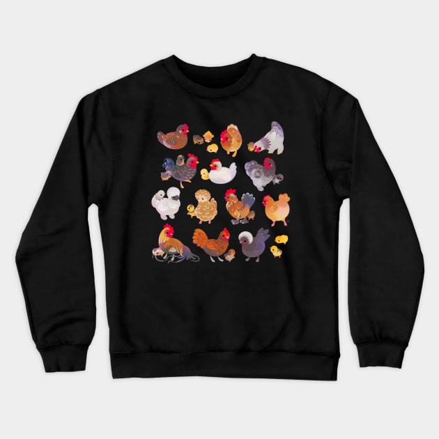 Chicken and Chick Crewneck Sweatshirt by pikaole